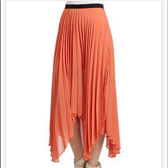 W118 Walter Baker Orange Mercedes Pleated Skirt C4